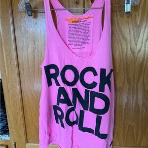Aviator Nation Pink Graphic Racerback Tank
